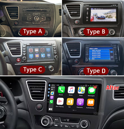 Idoing 9inch Android 12 Radio Head Unit For Honda Civic 9 2013 2014 2015 2016