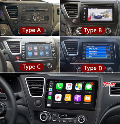 Idoing 9inch Android 13 Radio Head Unit For Honda Civic 9 2013-2016