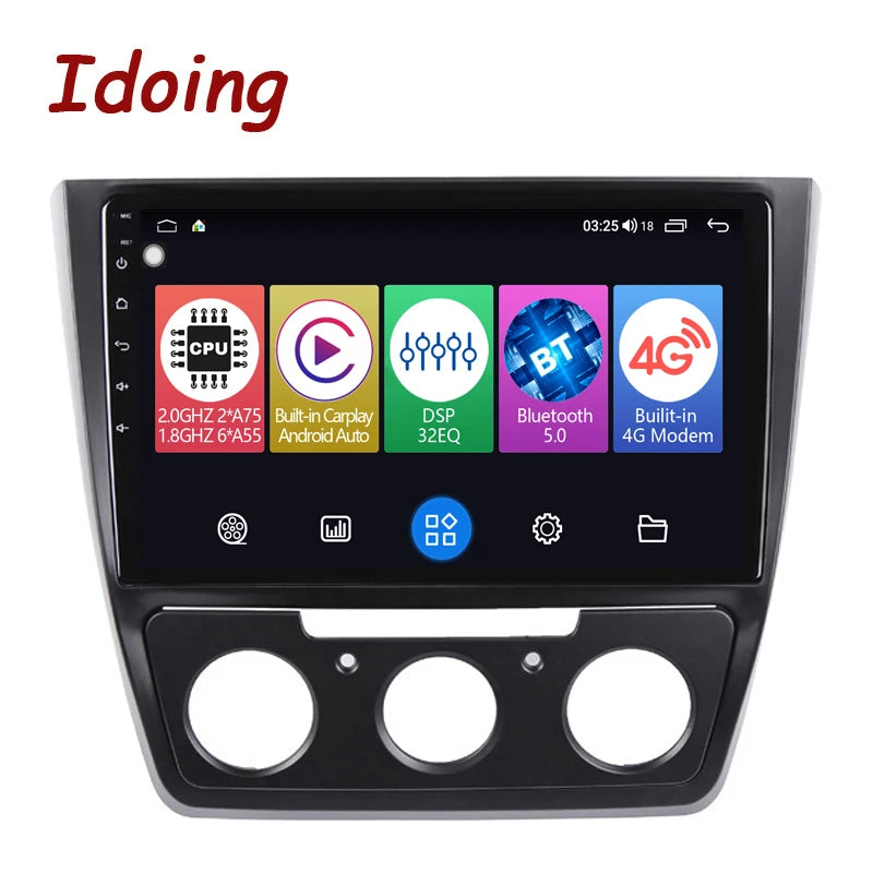 Idoing 10.2inch Android 12 Radio Head Unit For Skoda Yeti 5L 2009-2014