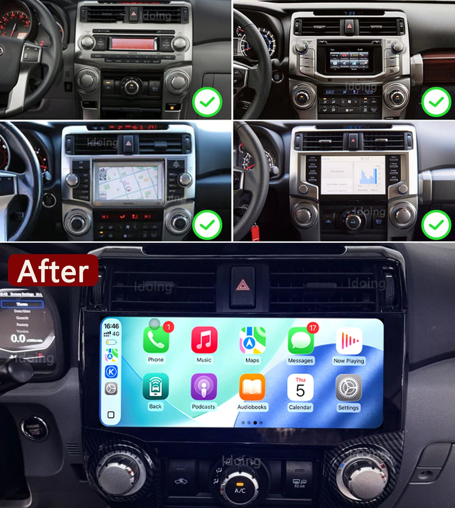 Idoing 12.3inch Android 14 Radio Head Unit For Toyota 4Runner 2010-2021