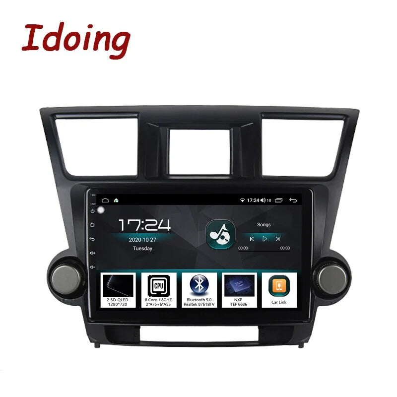 Idoing 10.2inch Android 12 Radio Head Unit For Toyota Highlander 2 XU40 2007-2014