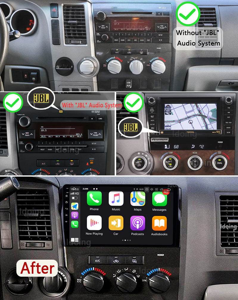 Idoing 10.2inch Android 13 Radio Head Unit 6GB+128GB For Toyota Tundra 2007-2013 Toyota Sequoia 2008-2019
