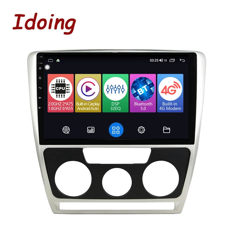 Idoing 10.2inch Android 12 Radio Head Unit For Skoda Octavia 2007-2014