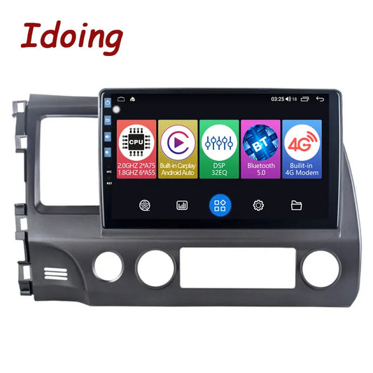 Idoing 10,2 Zoll Android 12 Radio-Haupteinheit für Honda Civic8 FK FN FD 2005-2012