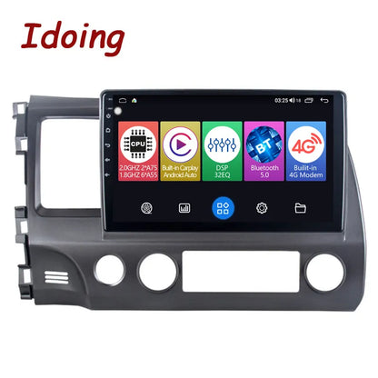 Idoing 10.2inch Android 12 Radio Head Unit For Honda Civic8 FK FN FD 2005-2012