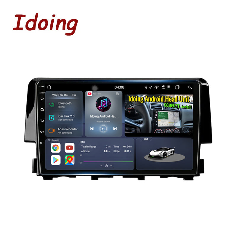 Idoing 9inch Android 13 Radio Head Unit For Honda Civic 10 FC FK 2015-2020