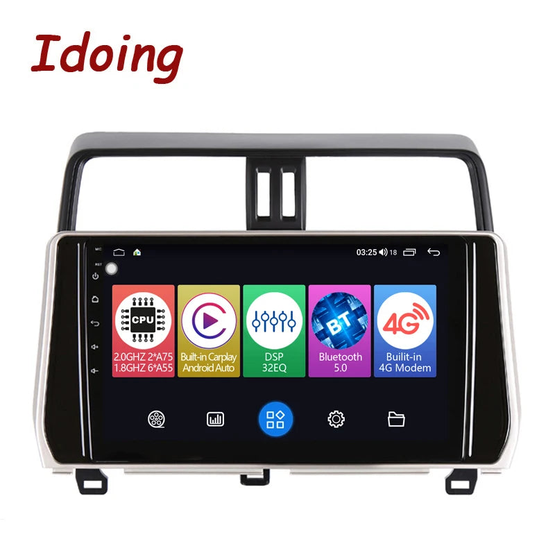 Idoing 10.2inch Android 12 Radio Head Unit For Toyota Land Cruiser Prado 2018