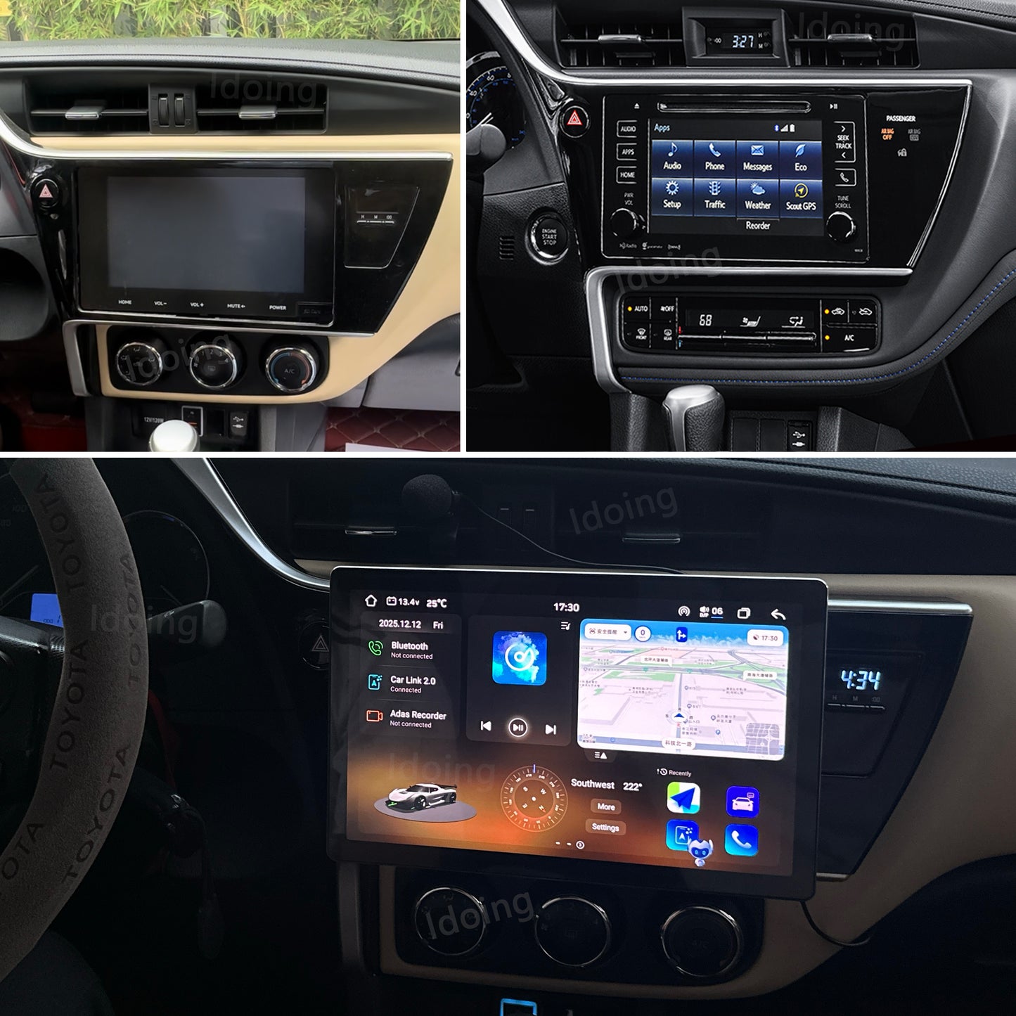 Idoing 11.5 inch Android 13 Radio Head Unit For Subaru Toyota Nissan Hyundai Ford Volkswagen Mazda Kia Universal Car Radio