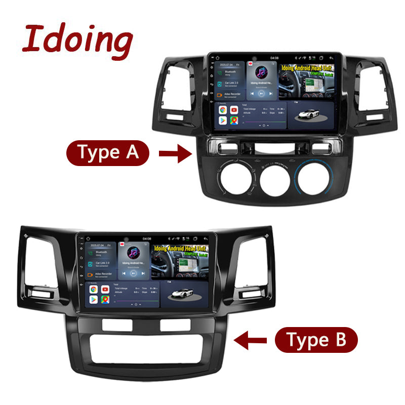 Idoing 9inch Android 13 Radio Head Unit 6GB+128GB For Toyota Fortuner Hilux 2005-2014