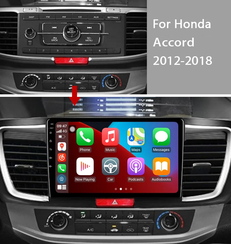 Idoing 10.2inch Android 12 Radio Head Unit For Honda Accord 9 CR 2012-2018