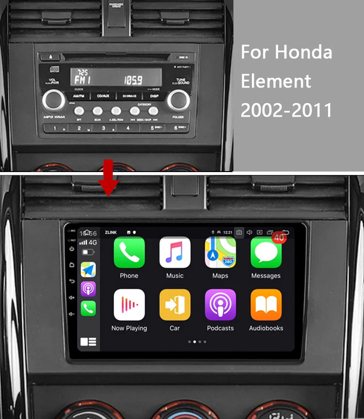 Idoing 9inch Android 12 Radio Head Unit For Honda Element 2002-2011