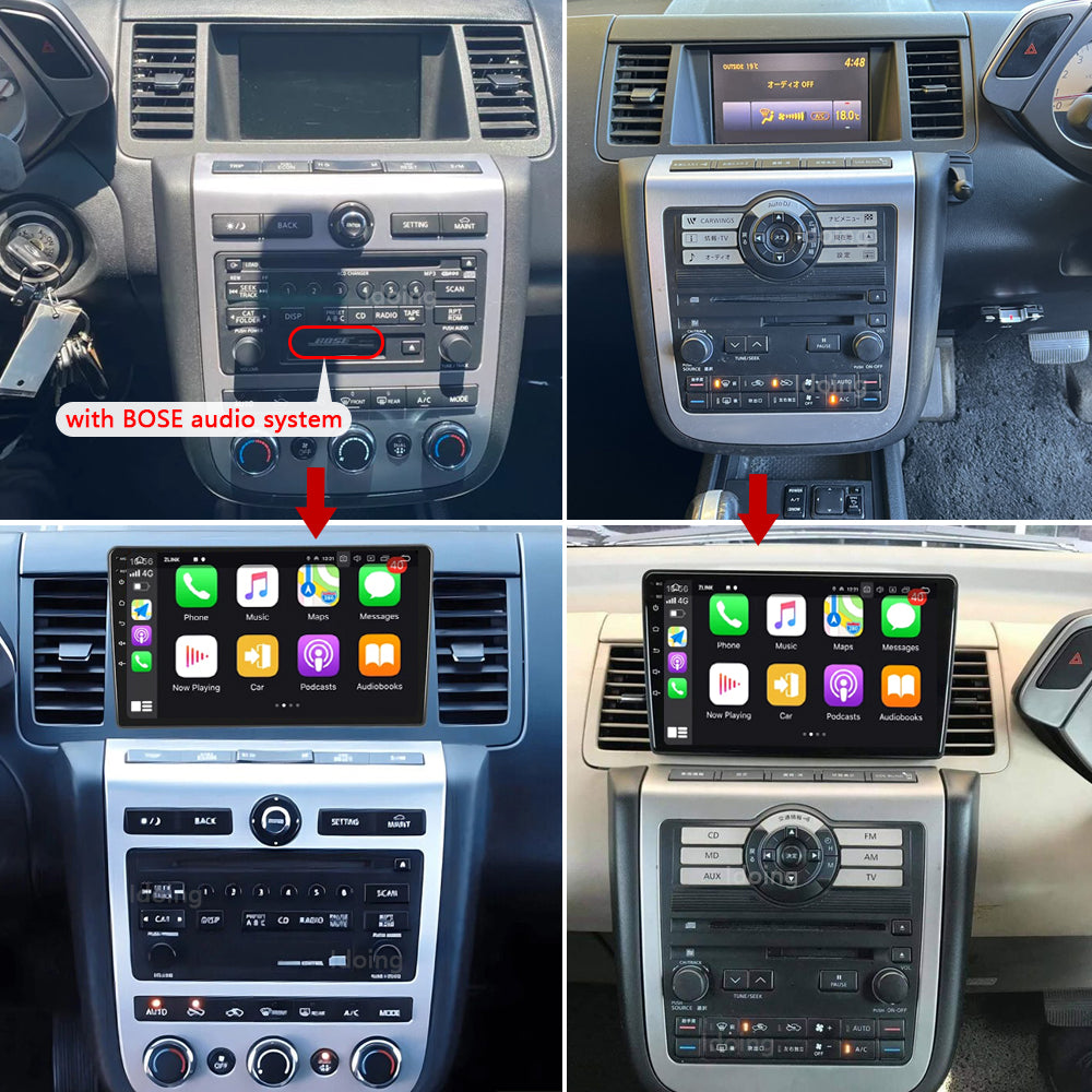 Idoing 9inch Android 12 Radio Head Unit For Nissan Murano Z50 2002-2015