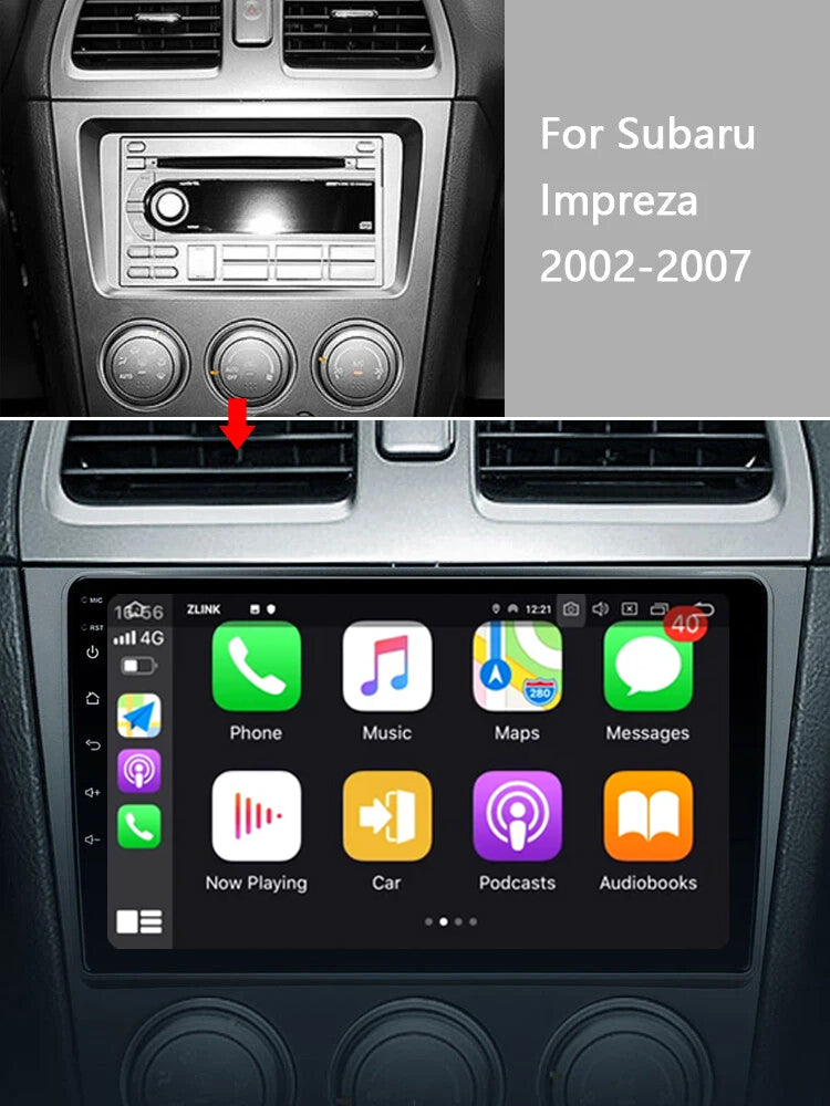 Idoing 9inch Android 14 Radio Head Unit For Subaru WRX Forester Impreza 2002-2007