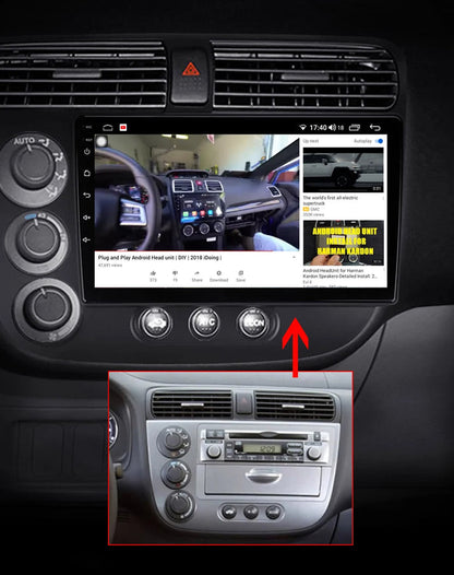 Idoing 9inch Android 13 Radio Head Unit For Honda Civic IX 7 2000-2006