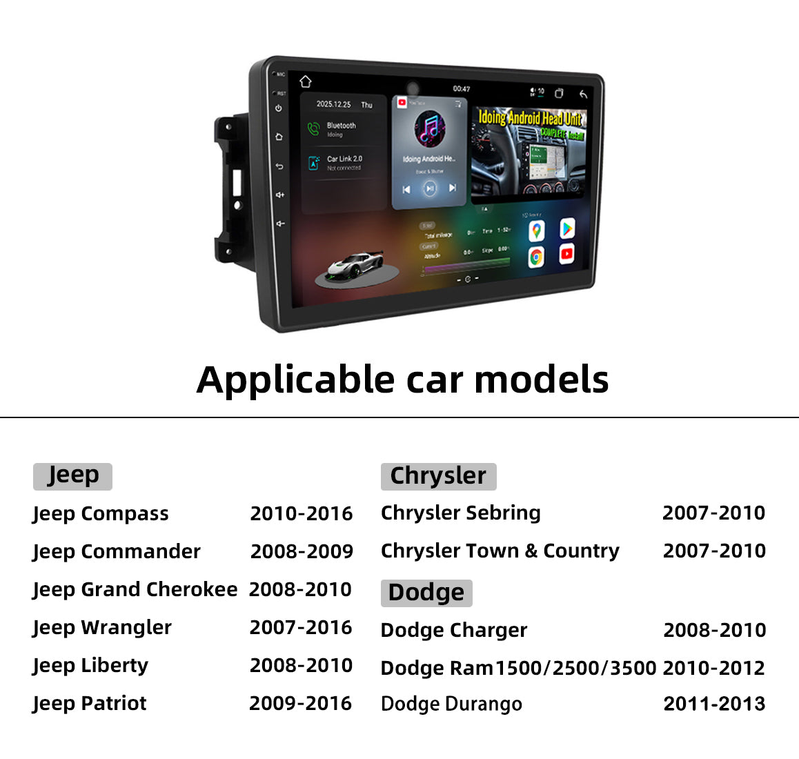 Idoing 9 Zoll Android 12 Radio-Haupteinheit für Fiat Ducato Peugeot Boxer Citroen Jumper 2 2005-2022