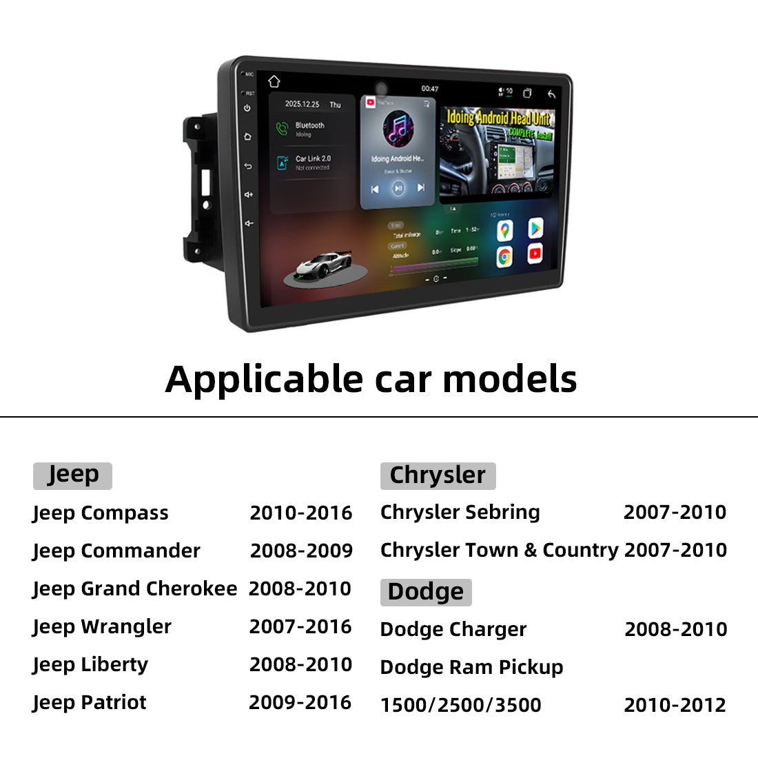 Idoing 9 Zoll Android 12 Radio-Haupteinheit für Fiat Ducato Peugeot Boxer Citroen Jumper 2 2005-2022