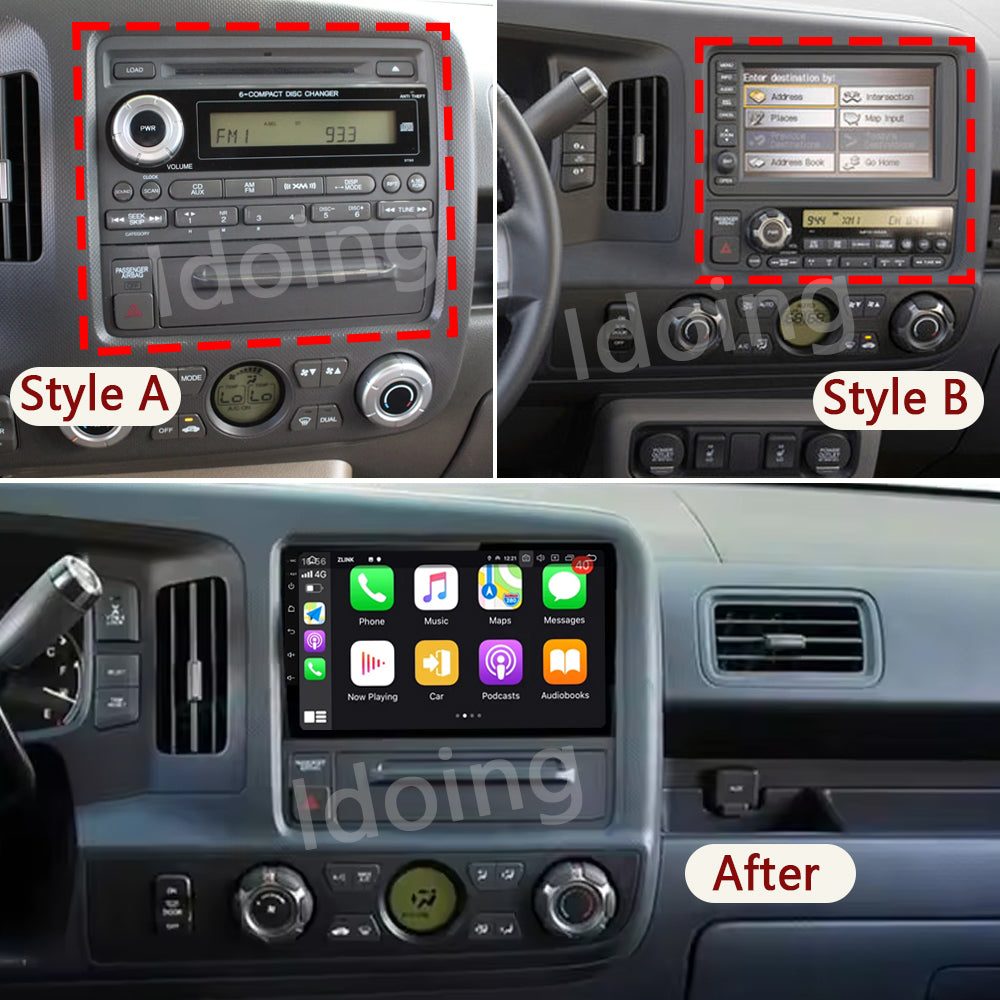 Idoing 9inch Android 12 Radio Head Unit For Honda Ridgeline 2006-2014