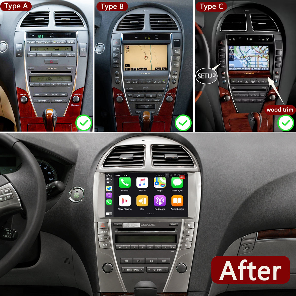 Idoing 9inch Android 12 Radio Head Unit For Lexus ES240 ES350 2006-2012