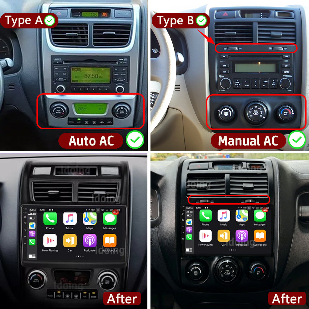 Idoing 9inch Android 14 Radio Head Unit For Kia Sportage 2005-2013