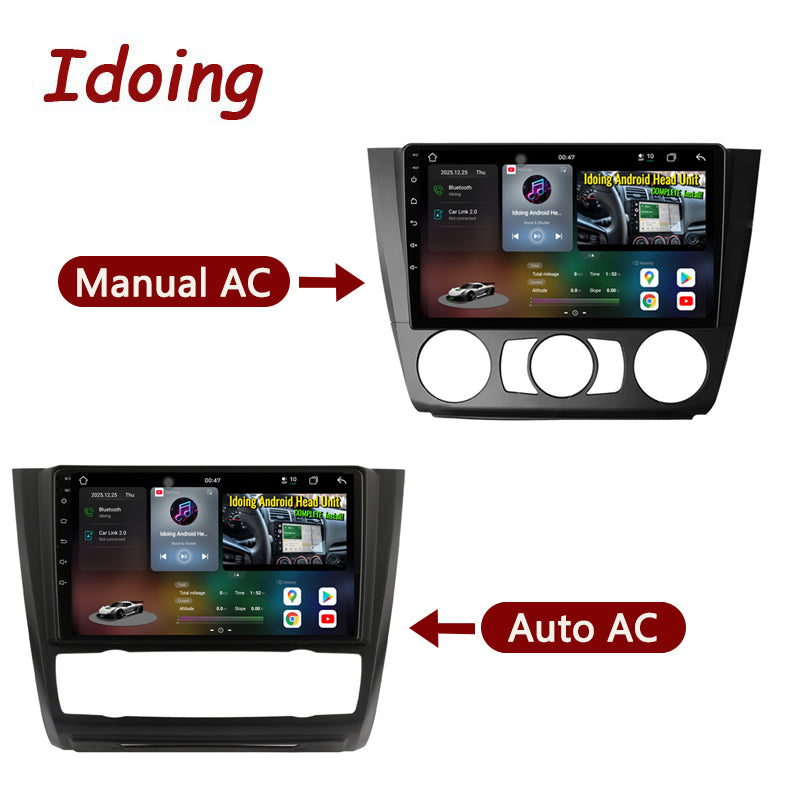 Idoing 9inch Android 14 Radio Head Unit For BMW 1 Series E81 E82 2004-2012