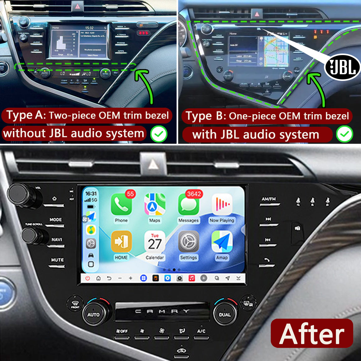 Idoing 9inch Android 14 Radio Head Unit For Toyota Camry 2018-2020