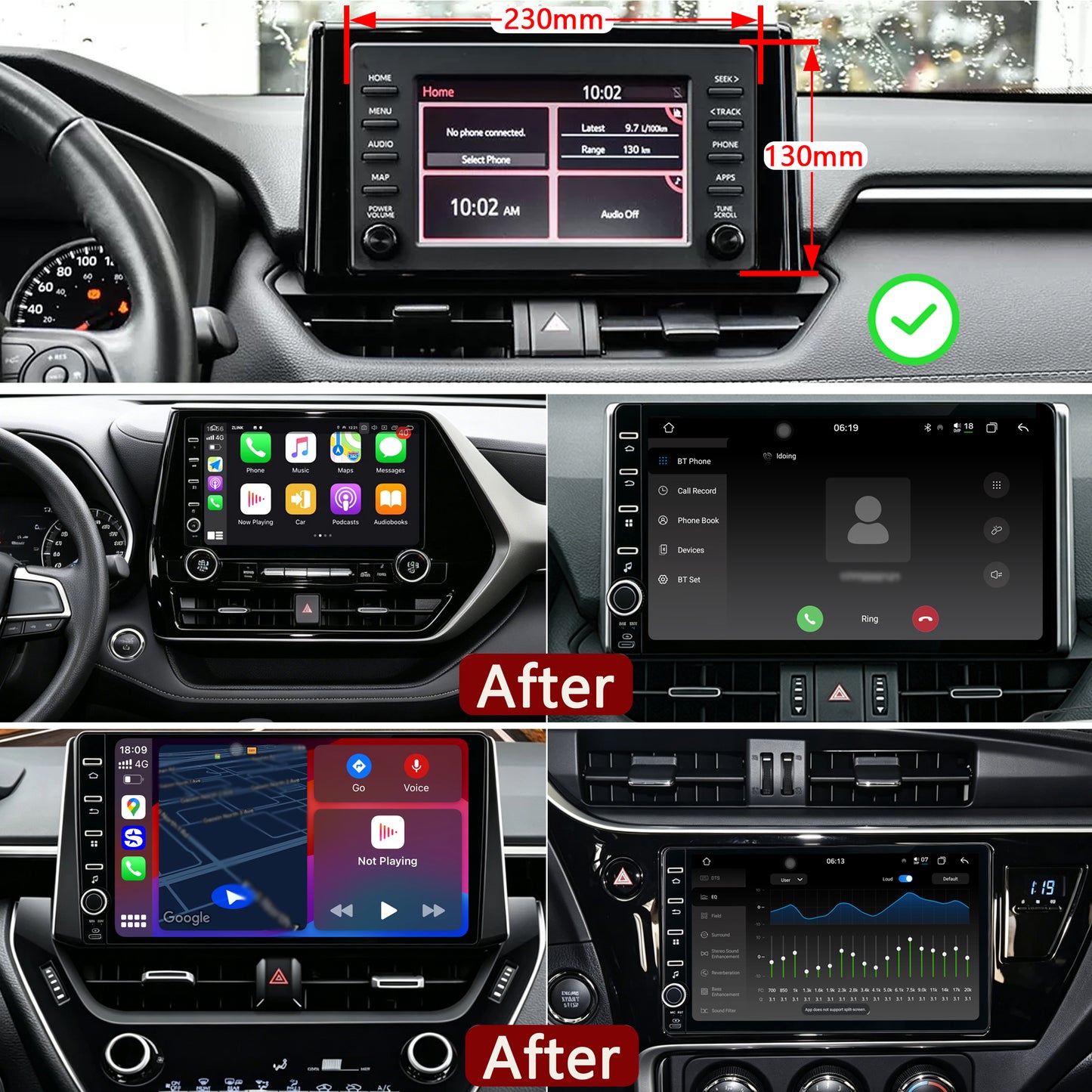 Idoing 9inch Android 13 Radio Head Unit For Toyota Models