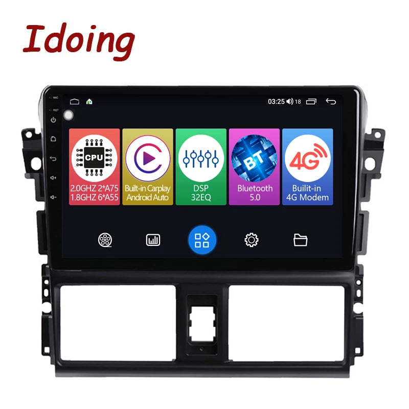 Idoing 10.2inch Android 12 Radio Head Unit For Toyota Vios XP150 2013-2020