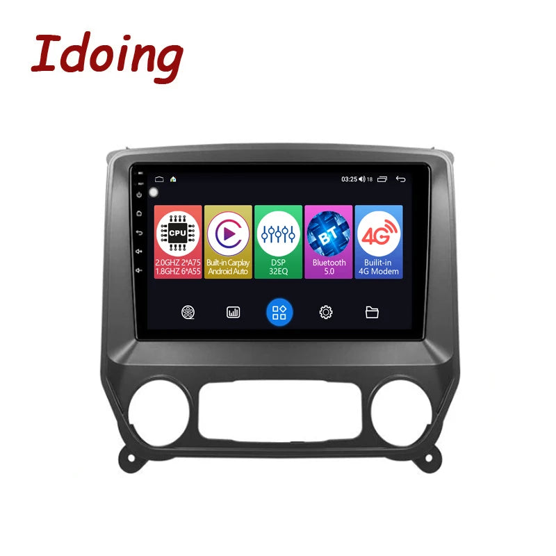 Idoing 9inch Android 12 Radio Head Unit For Chevrolet Silverado GMTK2 Colorado GMC Sierra VIA Vtrux Truck 2013-2019