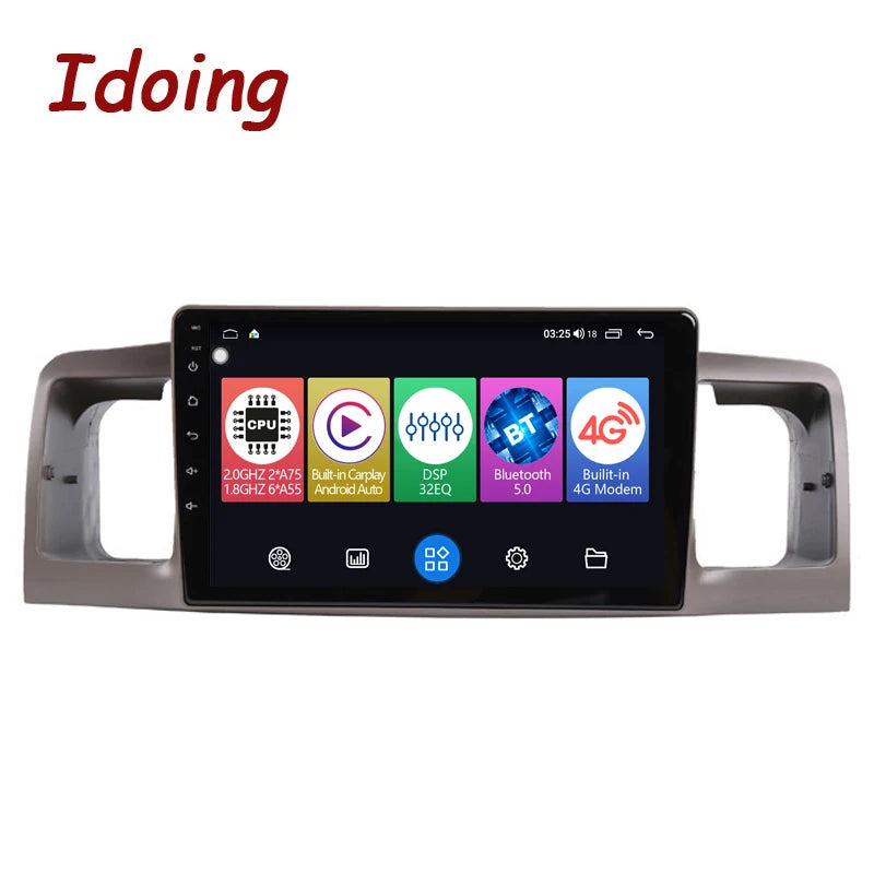 Idoing 9inch Android 12 Radio Head Unit For Toyota Corolla E130 E120 2000-2006