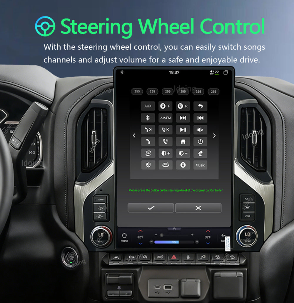 Idoing 15.6inch Android 13 Radio Head Unit For Chery Chevrolet Silverado GMC Sierra 2019-2023