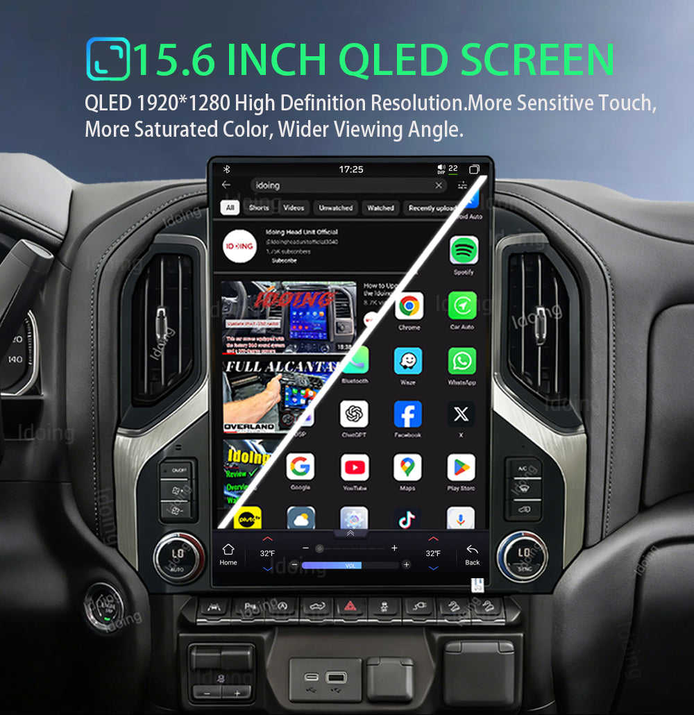 Idoing 15.6inch Android 13 Radio Head Unit For Chery Chevrolet Silverado GMC Sierra 2019-2023