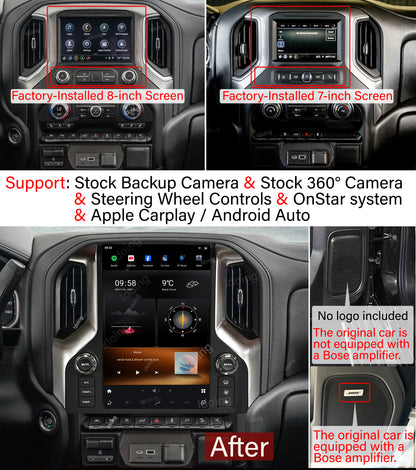 Idoing 12.95inch Android Radio Head Unit For Chevrolet Silverado GMC Sierra 2019-2023