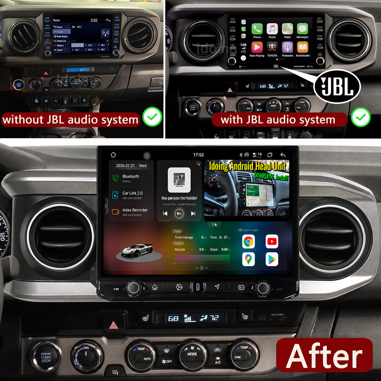 Idoing 11.5 inch Android 13 Radio Head Unit 6GB+128GB For Toyota Tacoma 2015-2022