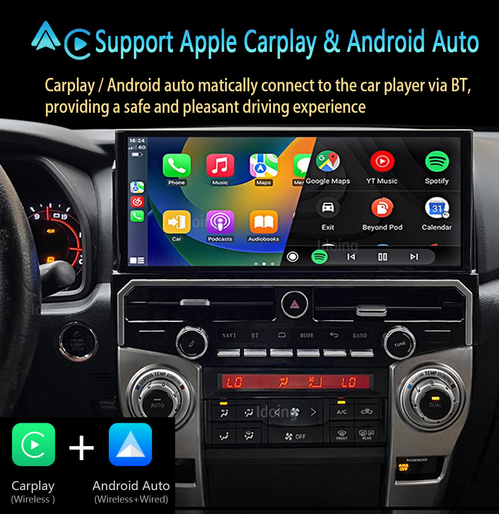 Idoing 12.3inch Android 13 Radio Head Unit 6GB+128GB For Toyota 4Runner 2010-2023