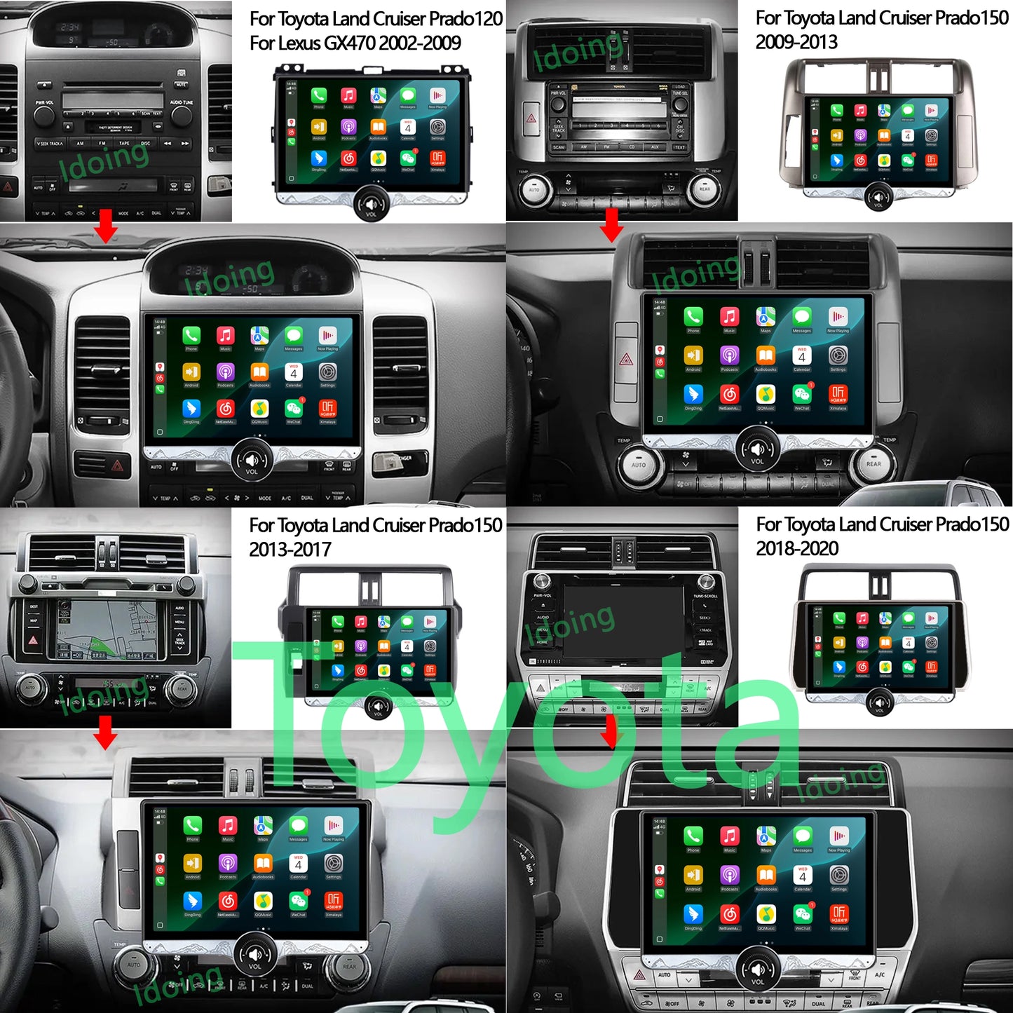 Idoing 11.5 inch Android 13 Qualcomm Chip Radio Head Unit For Subaru Toyota Nissan Hyundai Ford Volkswagen Mazda Kia Universal Car Radio