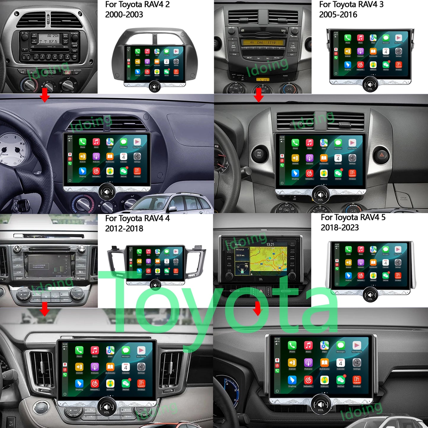 Idoing 11.5 inch Android 13 Qualcomm Chip Radio Head Unit For Subaru Toyota Nissan Hyundai Ford Volkswagen Mazda Kia Universal Car Radio