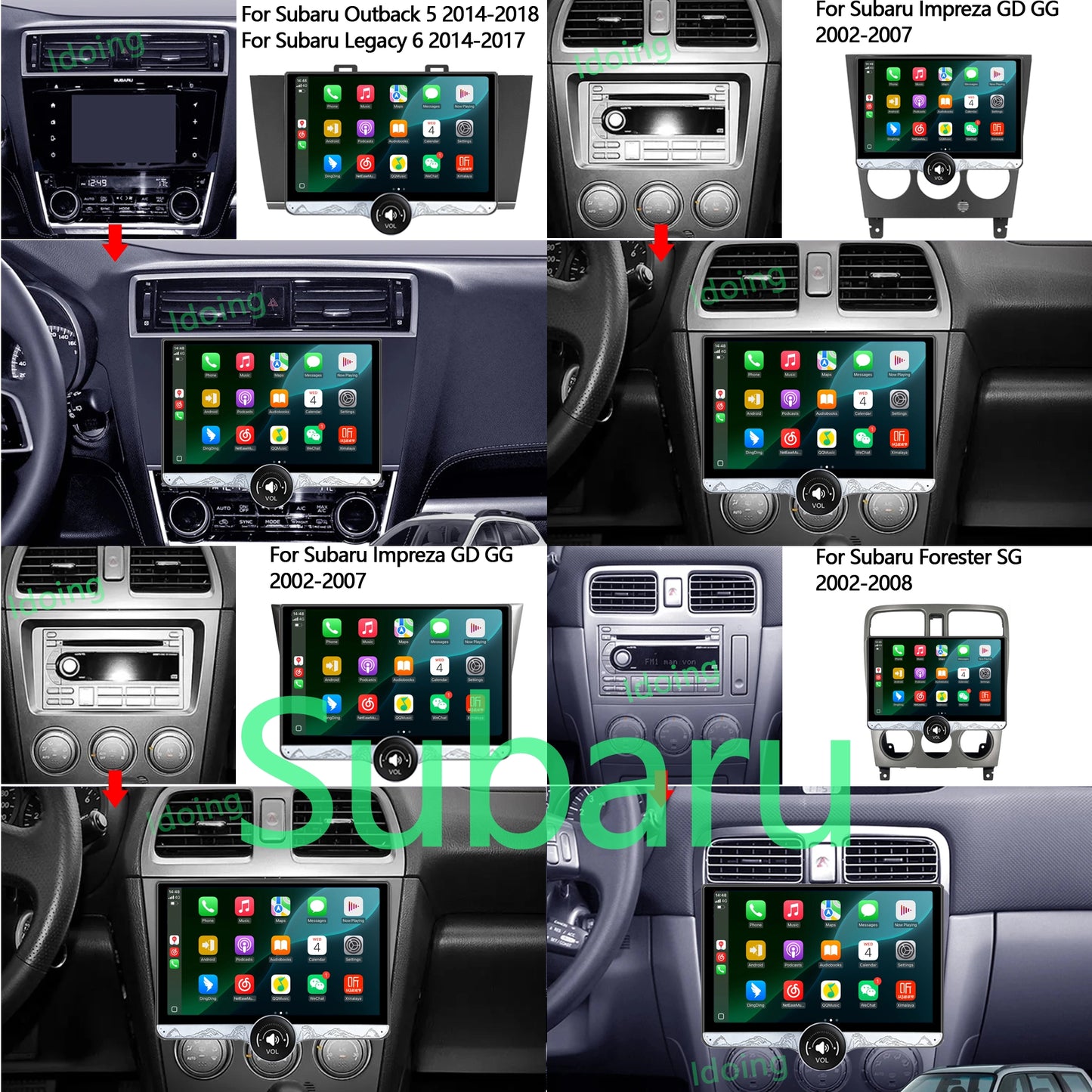 Idoing 11.5 inch Android 13 Qualcomm Chip Radio Head Unit For Subaru Toyota Nissan Hyundai Ford Volkswagen Mazda Kia Universal Car Radio