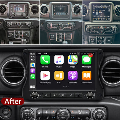 Idoing 10inch Android Auto Apple Carplay Radio Head Unit For Jeep Wrangler & Gladiator 2018-2023